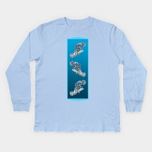 Young grouper | Underwater design on a blue gradient background | Kids Long Sleeve T-Shirt